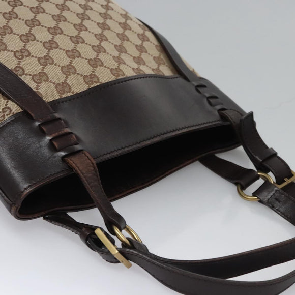 GUCCI GG Canvas Tote Bag Beige Brown gold 106248 Auth nb240