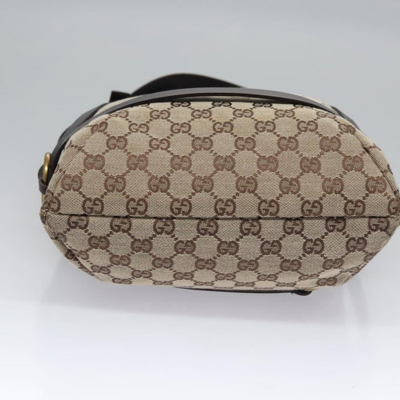 GUCCI GG Canvas Tote Bag Beige Brown gold 106248 Auth nb240