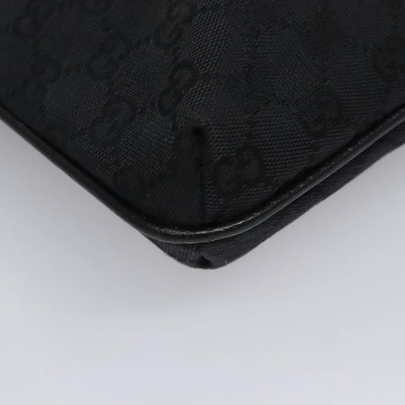 GUCCI GG Canvas Shoulder Bag Black Silver 122793 Auth nb241