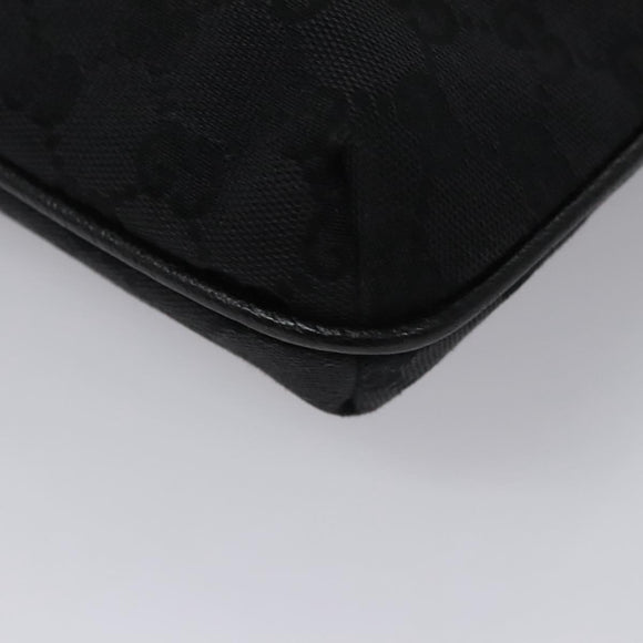 GUCCI GG Canvas Shoulder Bag Black Silver 122793 Auth nb241