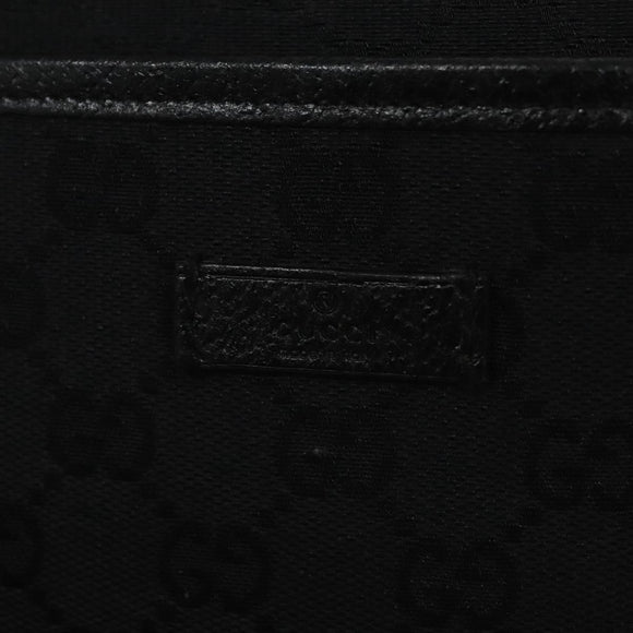 GUCCI GG Canvas Shoulder Bag Black Silver 122793 Auth nb241