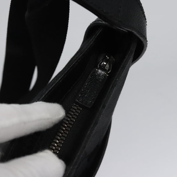 GUCCI GG Canvas Shoulder Bag Black Silver 122793 Auth nb241