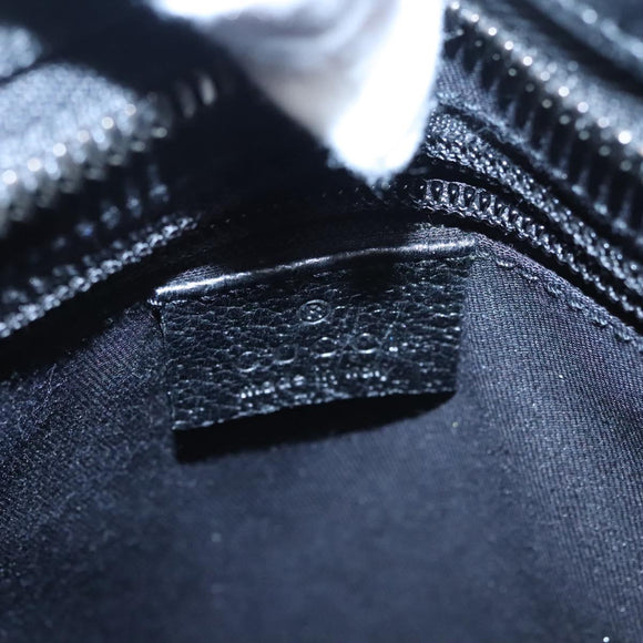 GUCCI GG Canvas Shoulder Bag Black Silver 122793 Auth nb241