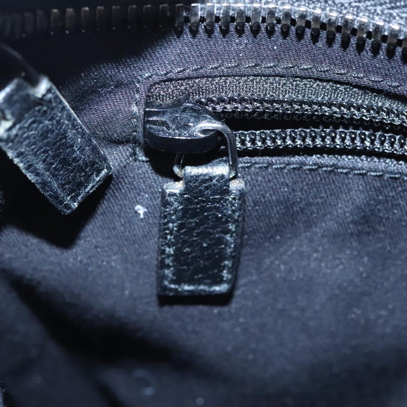 GUCCI GG Canvas Shoulder Bag Black Silver 122793 Auth nb241