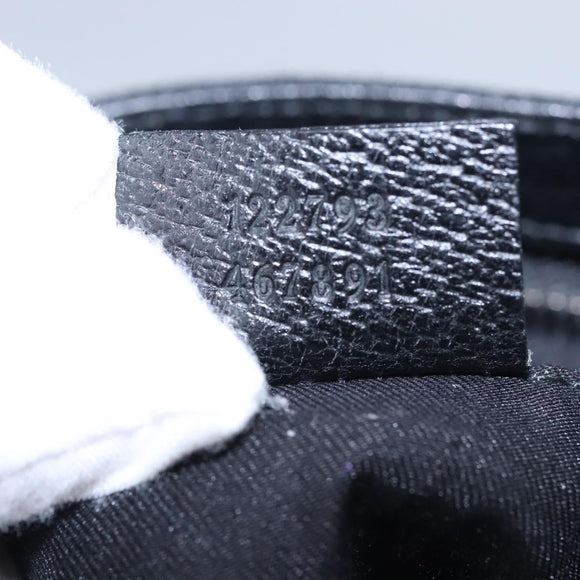 GUCCI GG Canvas Shoulder Bag Black Silver 122793 Auth nb241