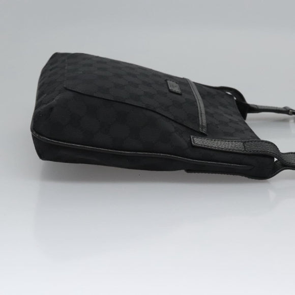 GUCCI GG Canvas Shoulder Bag Black Silver 122793 Auth nb241