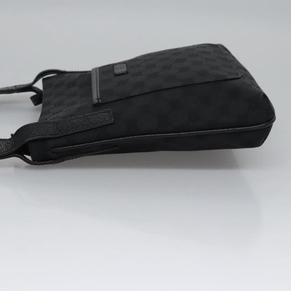 GUCCI GG Canvas Shoulder Bag Black Silver 122793 Auth nb241