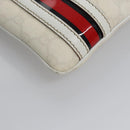 GUCCI GG Supreme Shoulder Bag PVC White Red gold 153244 Auth nb243-14