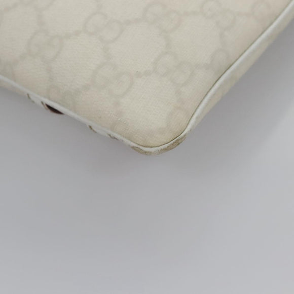 GUCCI GG Supreme Shoulder Bag PVC White Red gold 153244 Auth nb243