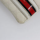GUCCI GG Supreme Shoulder Bag PVC White Red gold 153244 Auth nb243-16