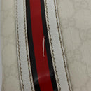 GUCCI GG Supreme Shoulder Bag PVC White Red gold 153244 Auth nb243-14