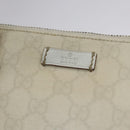 GUCCI GG Supreme Shoulder Bag PVC White Red gold 153244 Auth nb243-18