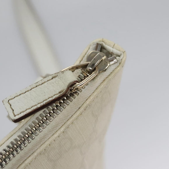 GUCCI GG Supreme Shoulder Bag PVC White Red gold 153244 Auth nb243