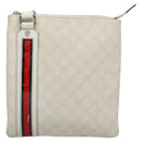 GUCCI GG Supreme Shoulder Bag PVC White Red gold 153244 Auth nb243-3