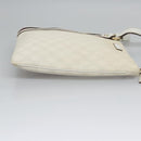 GUCCI GG Supreme Shoulder Bag PVC White Red gold 153244 Auth nb243-4