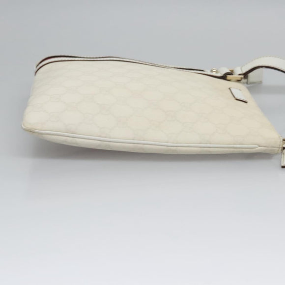 GUCCI GG Supreme Shoulder Bag PVC White Red gold 153244 Auth nb243