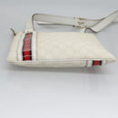 GUCCI GG Supreme Shoulder Bag PVC White Red gold 153244 Auth nb243-9