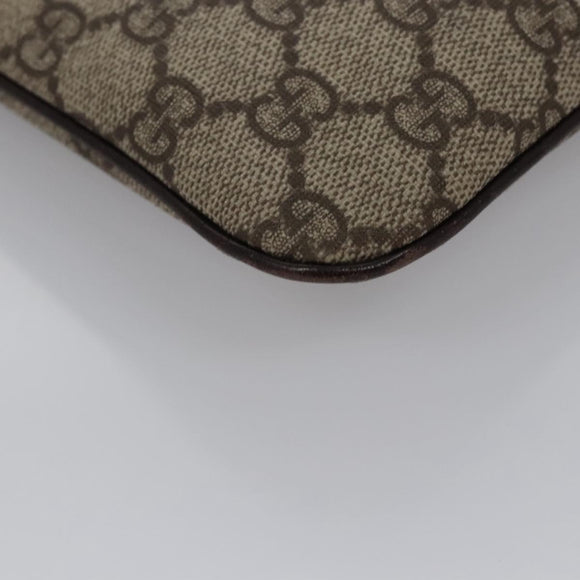 GUCCI GG Supreme Hand Bag PVC Leather Beige Silver 114600 Auth nb246