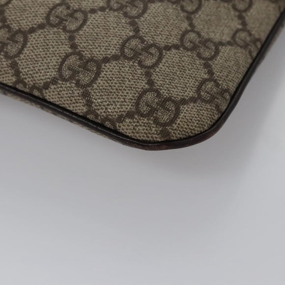 GUCCI GG Supreme Hand Bag PVC Leather Beige Silver 114600 Auth nb246