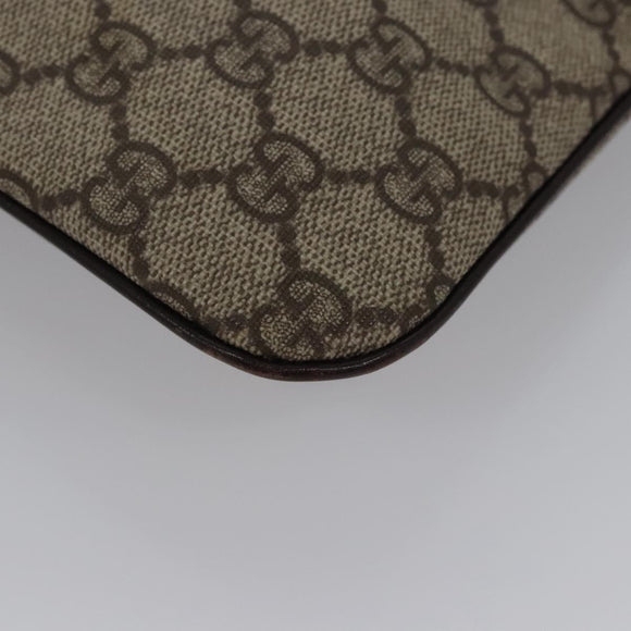 GUCCI GG Supreme Hand Bag PVC Leather Beige Silver 114600 Auth nb246