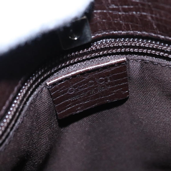 GUCCI GG Supreme Hand Bag PVC Leather Beige Silver 114600 Auth nb246