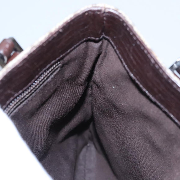 GUCCI GG Supreme Hand Bag PVC Leather Beige Silver 114600 Auth nb246