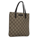 GUCCI GG Supreme Hand Bag PVC Leather Beige Silver 114600 Auth nb246-1