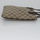 GUCCI GG Supreme Hand Bag PVC Leather Beige Silver 114600 Auth nb246-4