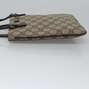 GUCCI GG Supreme Hand Bag PVC Leather Beige Silver 114600 Auth nb246-4