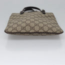 GUCCI GG Supreme Hand Bag PVC Leather Beige Silver 114600 Auth nb246-9
