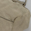 GUCCI GG Canvas Guccissima Hand Bag Leather White Gold 211944 Auth nb251-9