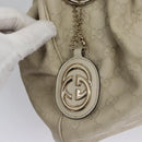 GUCCI GG Canvas Guccissima Hand Bag Leather White Gold 211944 Auth nb251-17