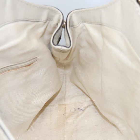 GUCCI GG Canvas Guccissima Hand Bag Leather White Gold 211944 Auth nb251