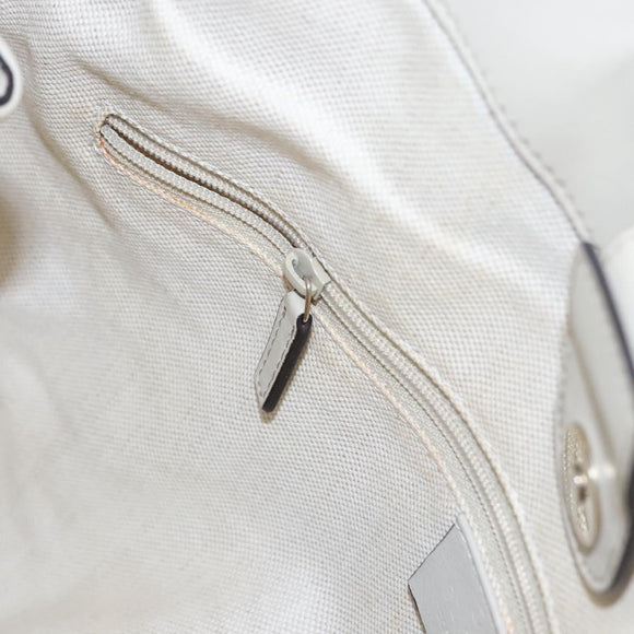 GUCCI GG Canvas Guccissima Hand Bag Leather White Gold 211944 Auth nb251