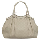 GUCCI GG Canvas Guccissima Hand Bag Leather White Gold 211944 Auth nb251-2