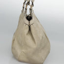 GUCCI GG Canvas Guccissima Hand Bag Leather White Gold 211944 Auth nb251-3