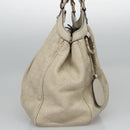GUCCI GG Canvas Guccissima Hand Bag Leather White Gold 211944 Auth nb251-4