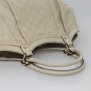 GUCCI GG Canvas Guccissima Hand Bag Leather White Gold 211944 Auth nb251-6