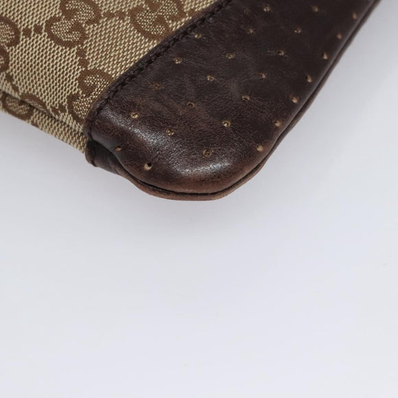 GUCCI GG Canvas Shoulder Bag Beige Brown gold 147671 Auth nb252