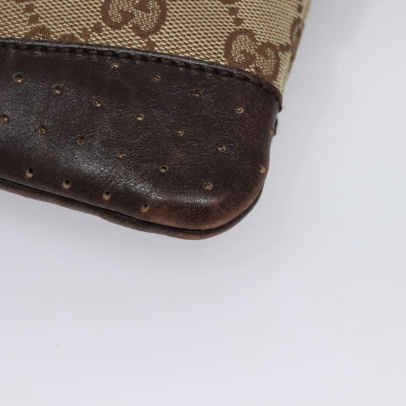 GUCCI GG Canvas Shoulder Bag Beige Brown gold 147671 Auth nb252