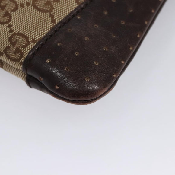 GUCCI GG Canvas Shoulder Bag Beige Brown gold 147671 Auth nb252