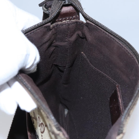 GUCCI GG Canvas Shoulder Bag Beige Brown gold 147671 Auth nb252