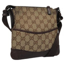 GUCCI GG Canvas Shoulder Bag Beige Brown gold 147671 Auth nb252-1