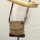GUCCI GG Canvas Shoulder Bag Beige Brown gold 147671 Auth nb252-22