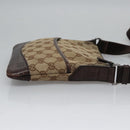 GUCCI GG Canvas Shoulder Bag Beige Brown gold 147671 Auth nb252-3