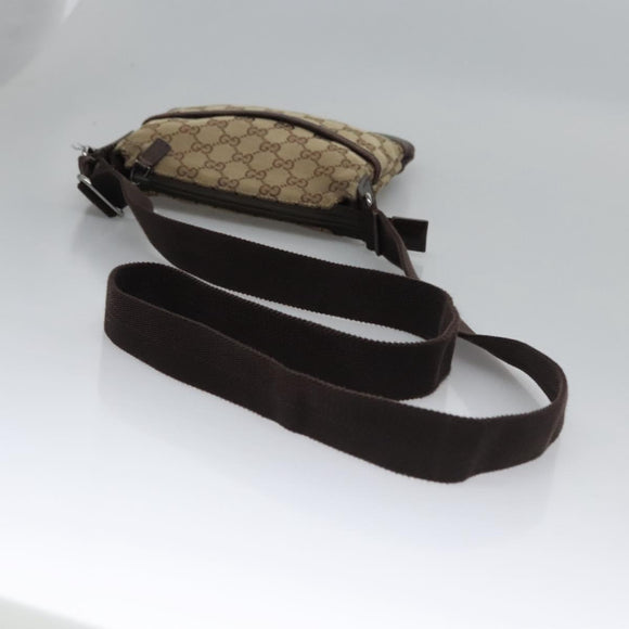 GUCCI GG Canvas Shoulder Bag Beige Brown gold 147671 Auth nb252