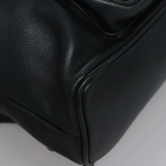 GUCCI Bamboo Backpack Leather Black Gold 003 3444 0030 Auth nb256