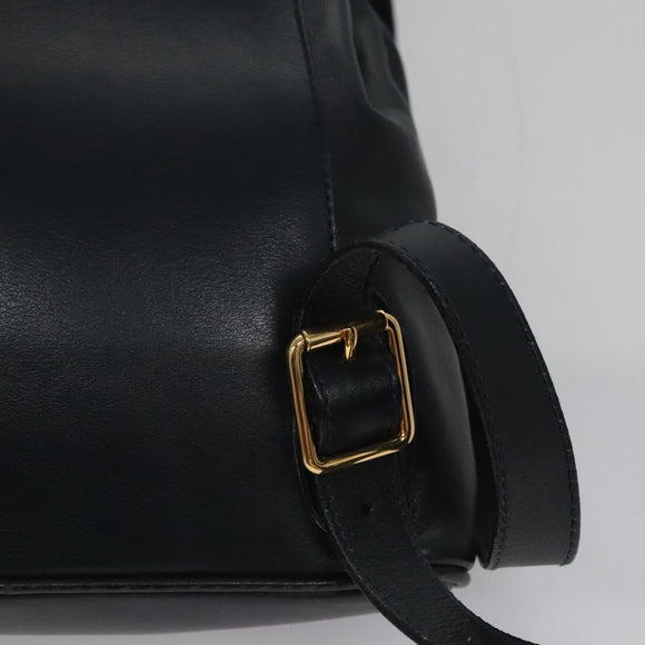 GUCCI Bamboo Backpack Leather Black Gold 003 3444 0030 Auth nb256