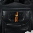 GUCCI Bamboo Backpack Leather Black Gold 003 3444 0030 Auth nb256-21