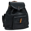 GUCCI Bamboo Backpack Leather Black Gold 003 3444 0030 Auth nb256-1